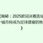 《揭秘：2025欧冠决赛选址，哪个城市将成为足球盛宴的焦点？》