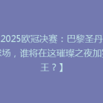 【2025欧冠决赛：巴黎圣丹尼斯球场，谁将在这璀璨之夜加冕为王？】