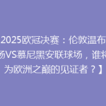 【2025欧冠决赛：伦敦温布利球场VS慕尼黑安联球场，谁将成为欧洲之巅的见证者？】