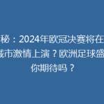 揭秘：2024年欧冠决赛将在哪座城市激情上演？欧洲足球盛宴，你期待吗？