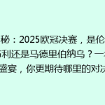 揭秘：2025欧冠决赛，是伦敦温布利还是马德里伯纳乌？一场足球盛宴，你更期待哪里的对决？